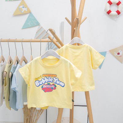 Tricou casual pentru copii cu imprimeu si maneci scurte pentru baieti