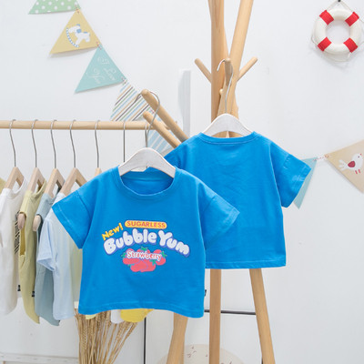 Tricou casual pentru copii cu imprimeu si maneci scurte pentru baieti
