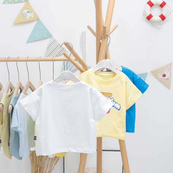 Tricou casual pentru copii cu imprimeu si maneci scurte pentru baieti