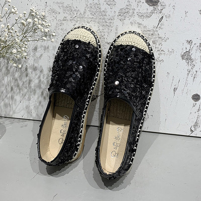 Pantofi casual dama cu talpa plate si paiete