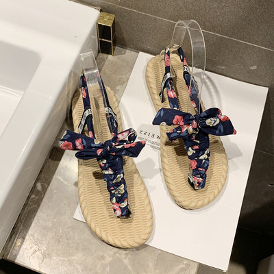 Sandale casual dama cu model floral si elastic
