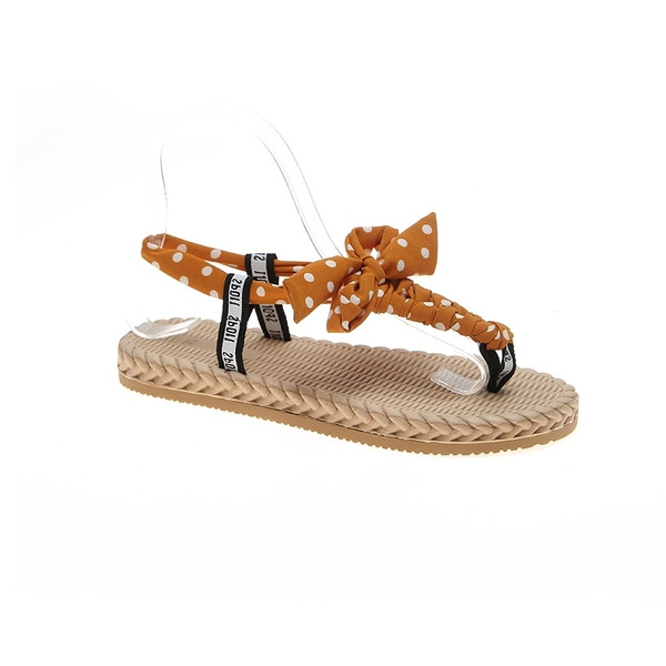 Alkalmi női szandál virágmintával és gumírozással