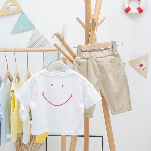 Ümara kaelusega vabaaja laste T-särk poistele