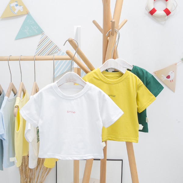 Ümara kaelusega vabaaja laste T-särk poistele