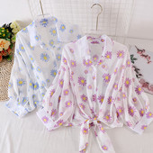 Cămașă casual de damă cu flori - model larg