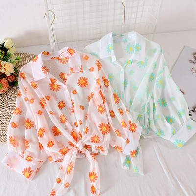 Cămașă casual de damă cu flori - model larg