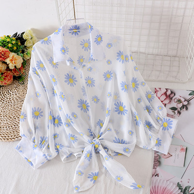 Cămașă casual de damă cu flori - model larg