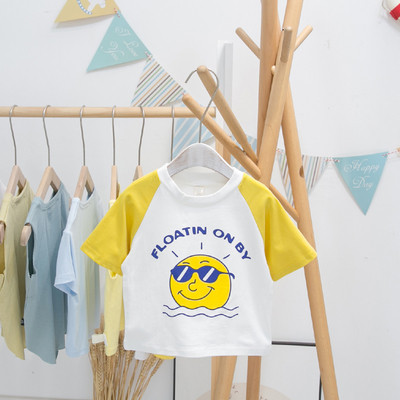 Model nou de tricou pentru copii cu decolteu rotund si maneci scurte