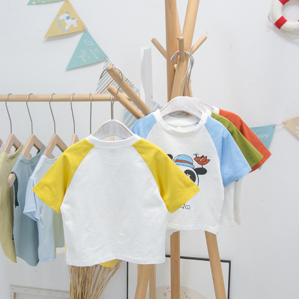 Model nou de tricou pentru copii cu decolteu rotund si maneci scurte