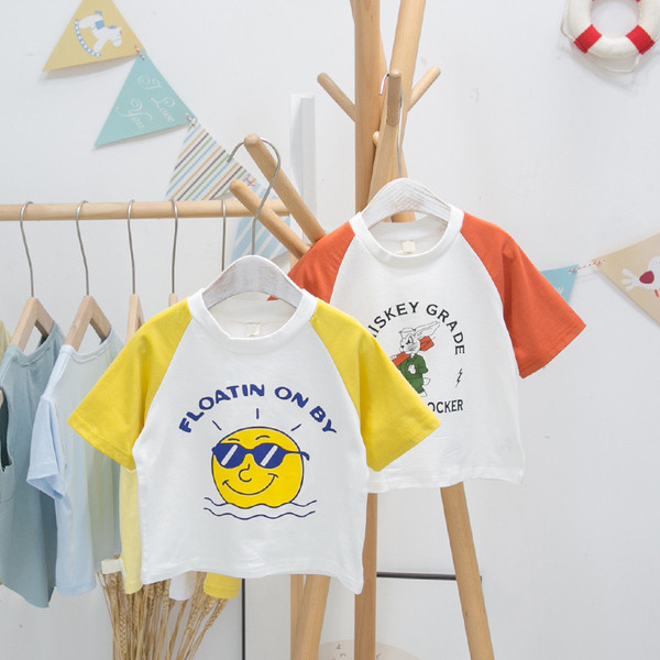 Model nou de tricou pentru copii cu decolteu rotund si maneci scurte