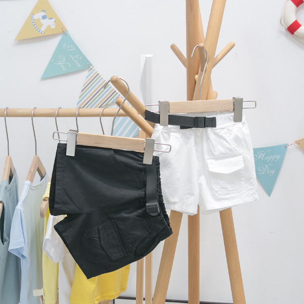 Model nou de pantaloni scurti sport pentru copii cu buzunare si curea