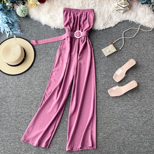 Salopeta casual dama cu centura fara bretele