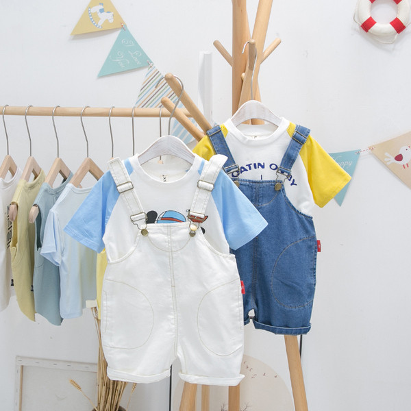 Salopeta scurta pentru copii model nou cu bretele pentru baieti