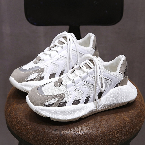 Tenisi casual dama cu sireturi si talpa groasa