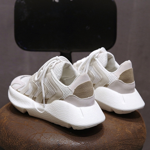 Tenisi casual dama cu sireturi si talpa groasa