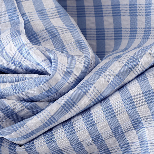 Дълга дамска карирана рокля с къс ръкав и квадратно деколте 