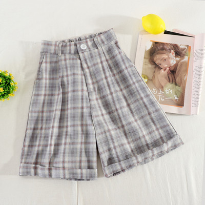 Карирани дамски ретро панталони с висока талия 