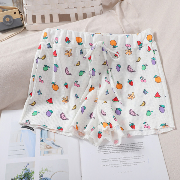 Лятна дамска пижама от две части с цветен десен