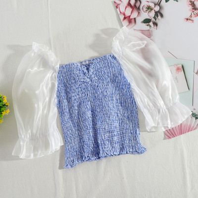 Ретро дамска блуза с буфан ръкави