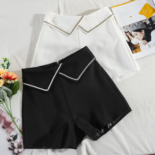 Стилни дамски къси панталони с висока талия 