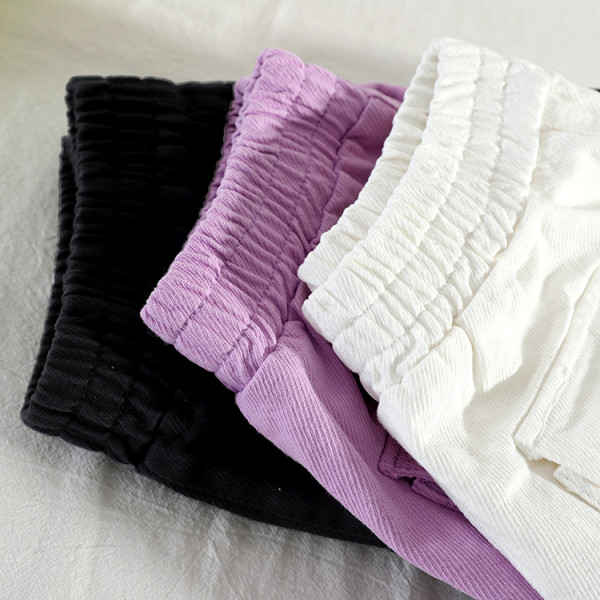 Ежедневни дамски къси панталони с висока талия и големи джобове 