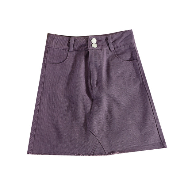 Къса дамска пола от деним с висока талия 