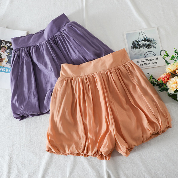 Плисирани дамски къси панталони с висока талия 