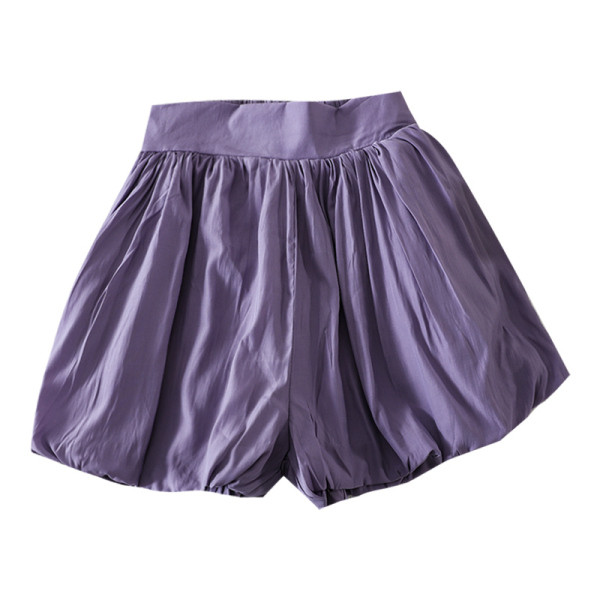 Плисирани дамски къси панталони с висока талия 