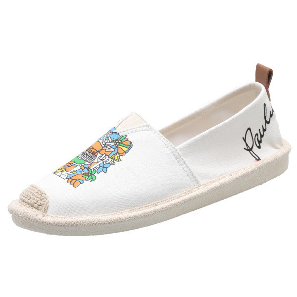 Ежедневни дамски мокасини с равна подметка и цветна апликация