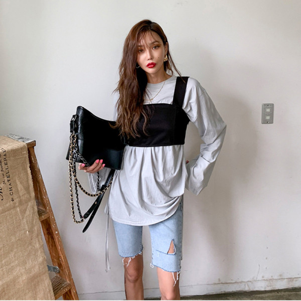 Модерни дамски дънки с висока талия и дължина над коляното 