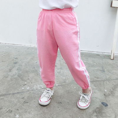 Ежедневен детски панталон за момичета с кант и еластична талия