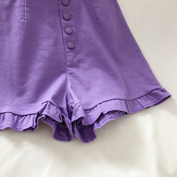 Къси дамски панталони с висока талия и къдри