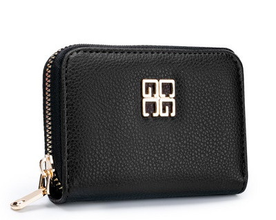 Moteriška piniginė su užtrauktuku ir metaliniu elementu