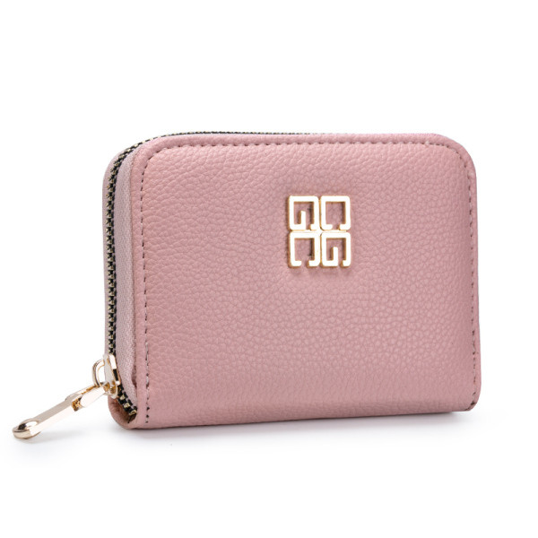 Moteriška piniginė su užtrauktuku ir metaliniu elementu