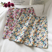 Ретро дамска пола с флорален принт и висока талия