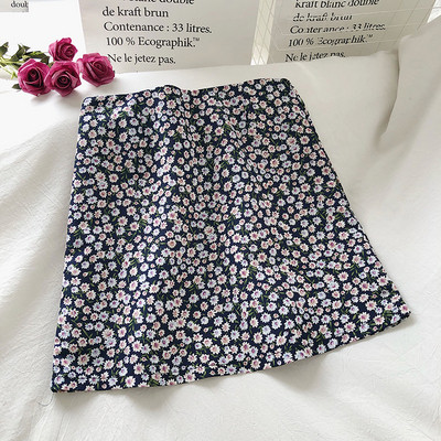 Retro ženska suknja s cvjetnim printom i visokim strukom