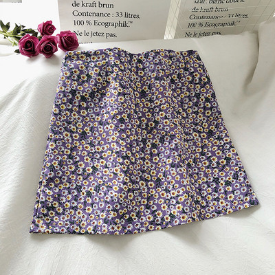 Ретро дамска пола с флорален принт и висока талия