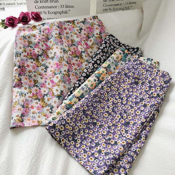 Ретро дамска пола с флорален принт и висока талия 