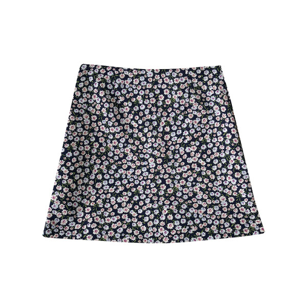 Ретро дамска пола с флорален принт и висока талия 