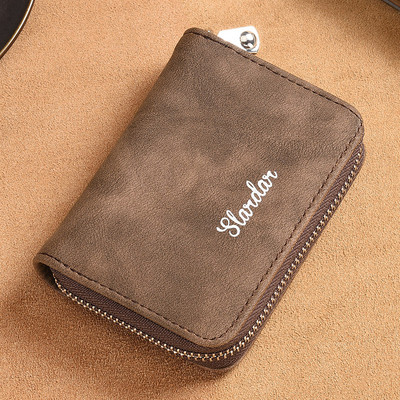 Muška karta torbica sa patentnim zatvaračem i natpisom