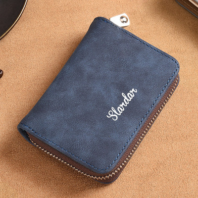 Muška karta torbica sa patentnim zatvaračem i natpisom