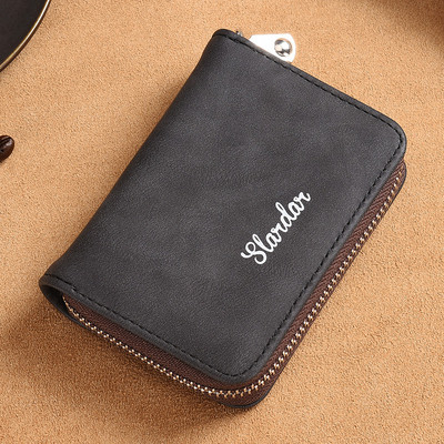 Muška karta torbica sa patentnim zatvaračem i natpisom