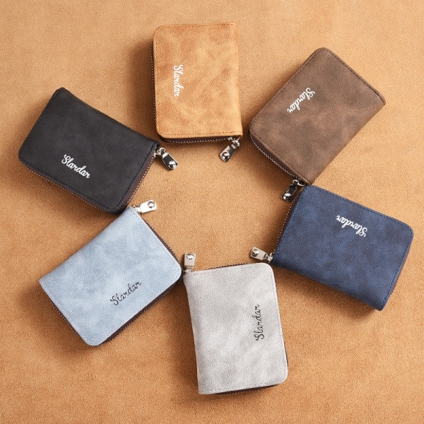 Muška karta torbica sa patentnim zatvaračem i natpisom