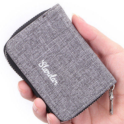 Мъжко портмоне с цип и надпис