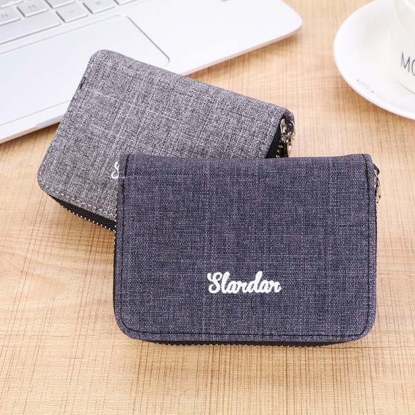 Мъжко портмоне с цип и надпис