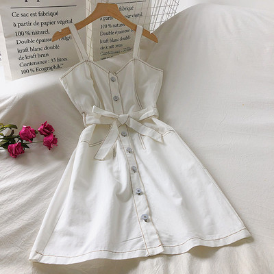 Moderna ženska traper haljina sa remenom