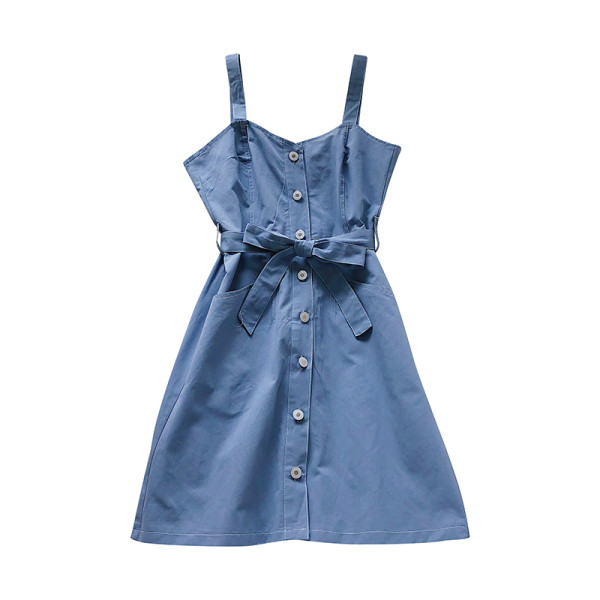 Модерна дамска рокля от деним с колан 