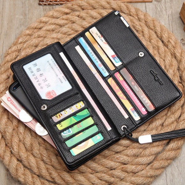 Мъжки ежедневен портфейл с метален елемент от еко кожа