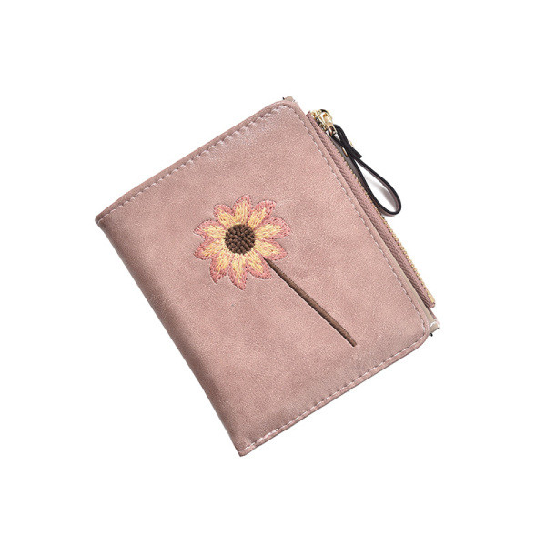 Дамско ежедневно портмоне с флорален мотив от еко кожа