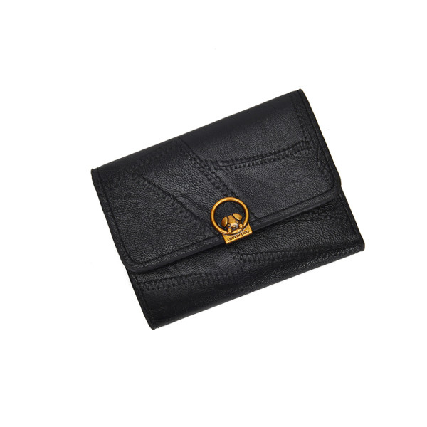 Дамско портмоне с метален елемент от еко кожа